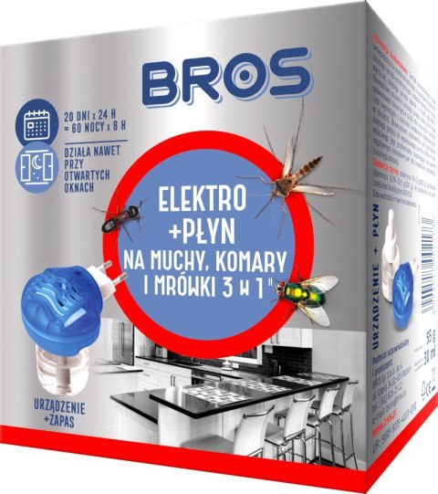 Elektro płyn na komary,muchy,mrówki 3 w 1 BROS