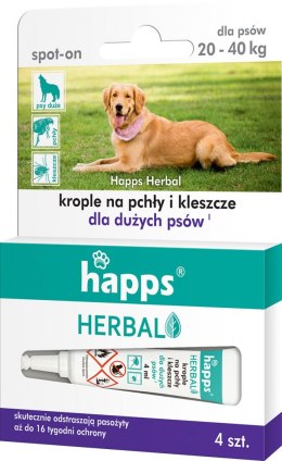 Krople na pchły i kleszcze HAPPS duże psy 20-50kg