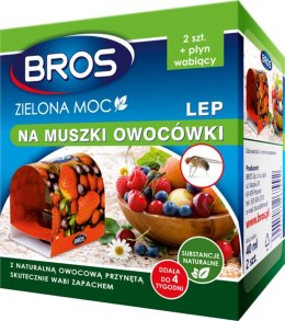 Lep na muszki owocówki 2 szt. płyn wabiący Zielona moc BROS