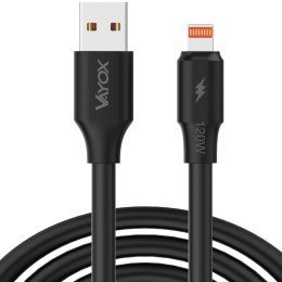 Kabel USB i-phone czarny wtyk lightning 1 m 3A szybkie ładowanie