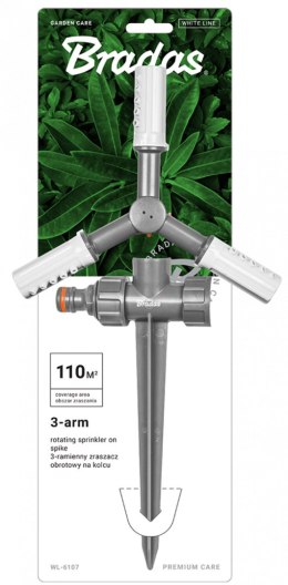 3-ramienny zraszacz obrotowy na kolcu WHITE LINE