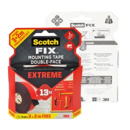 Scotch® Taśma montażowa dwustronna extremalna zewnętrzna 19mm x 3m 2m