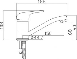 Bateria UMYWALKOWA 1-uch. ruchoma wylewka FIDŻI chrom / FI-080.CH