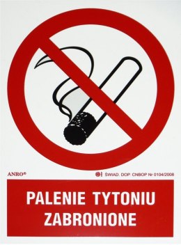 Tablica PALENIE TYTONIU ZABRONIONE 20x30