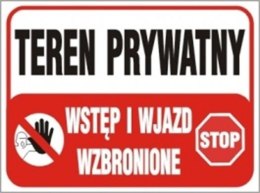 Tablica TEREN PRYWATNY wstęp wzbroniony 35x25