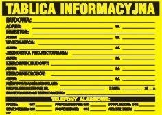 Tablica informacyjna budowy 70x50