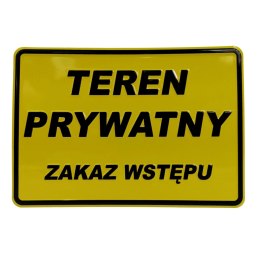 Tablica teren prywatny zakaz wstępu 20x14